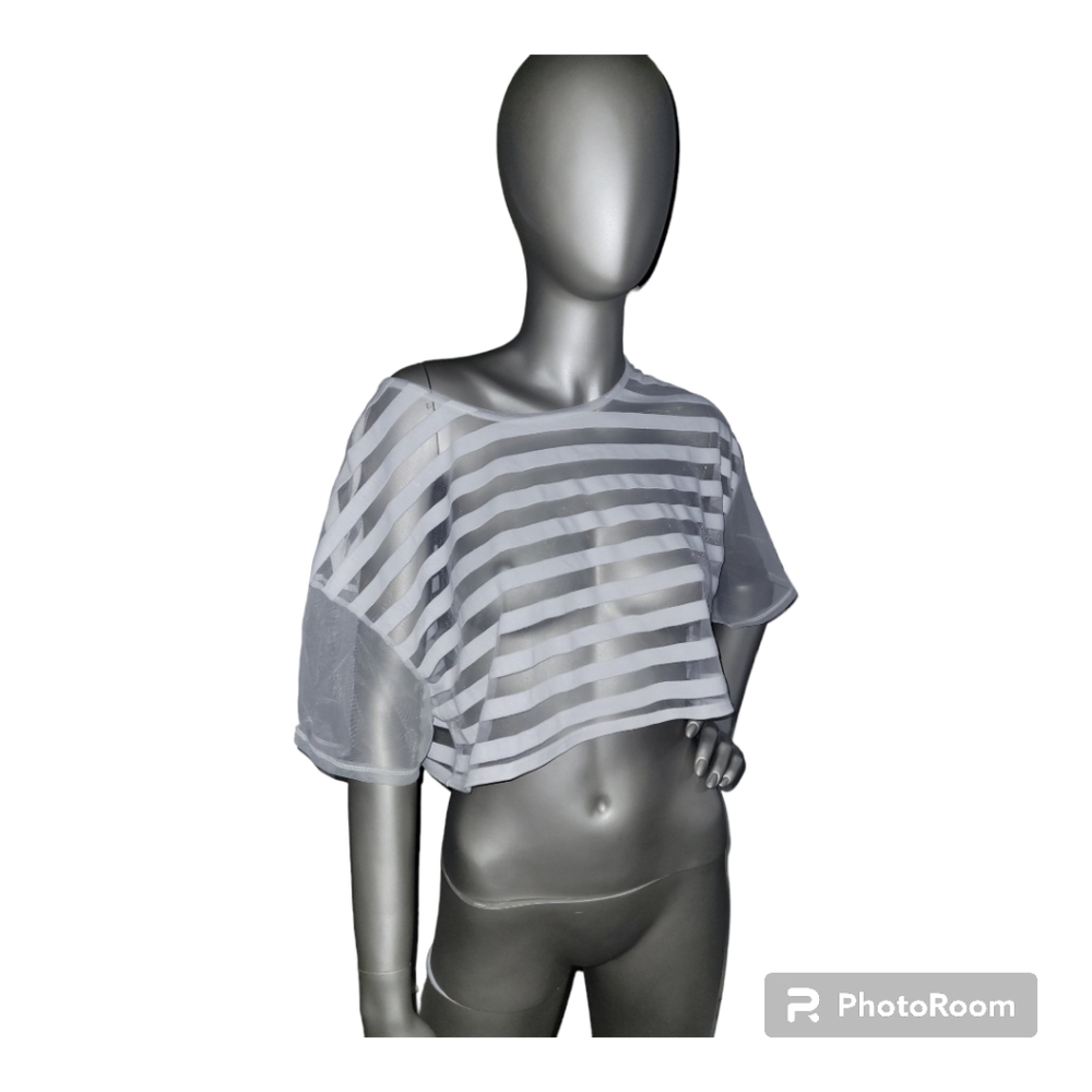 Sheer White Crop Shirt